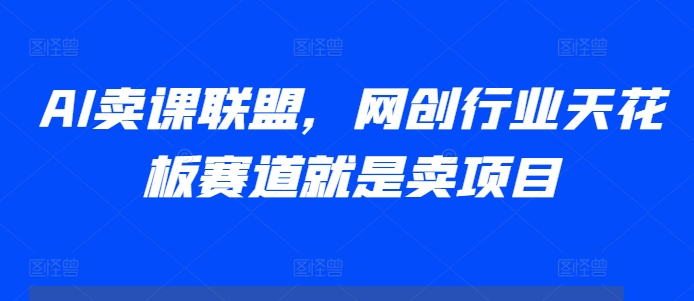 AI卖课联盟，网创行业天花板赛道就是卖项目-雲鼎文化传媒