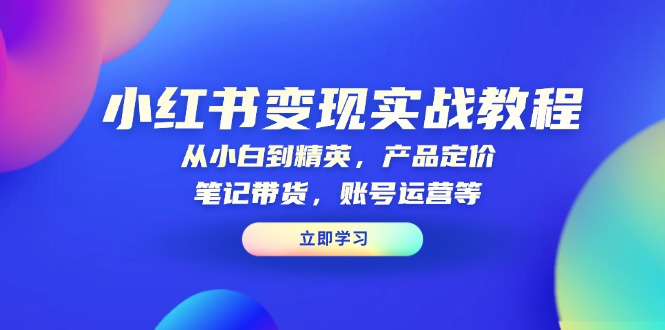 小红书变现实战教程：从小白到精英，产品定价，笔记带货，账号运营等-雲鼎文化传媒