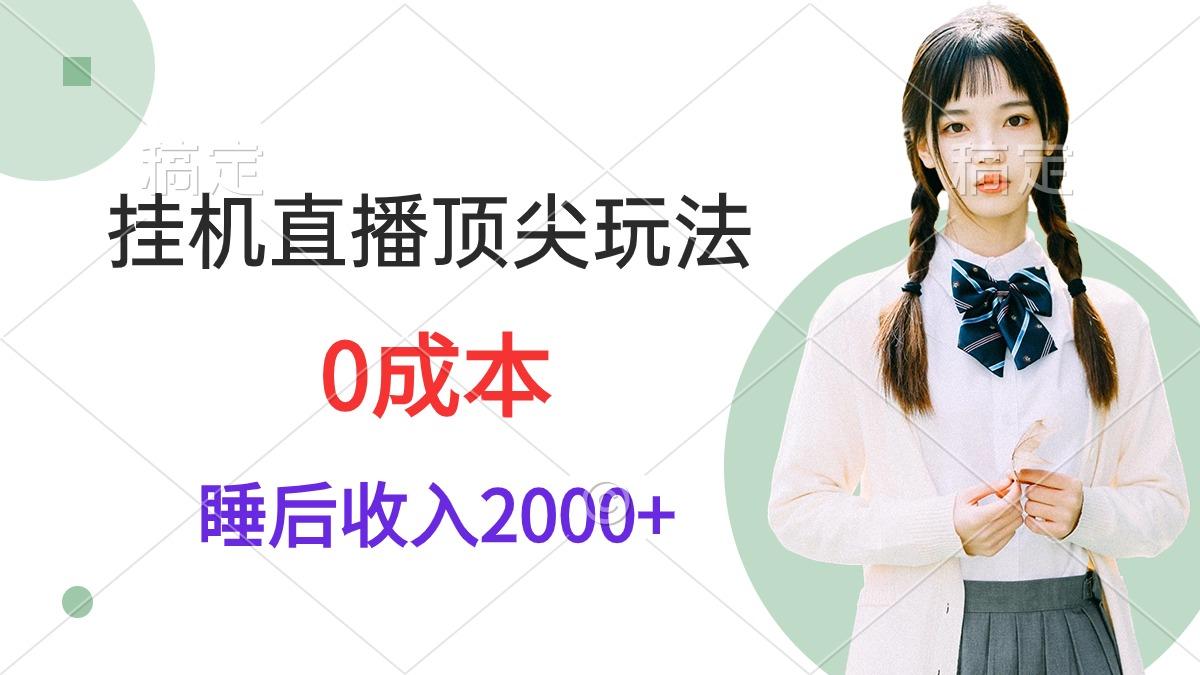 (9715期)挂机直播顶尖玩法，睡后日收入2000+、0成本，视频教学-雲鼎文化传媒