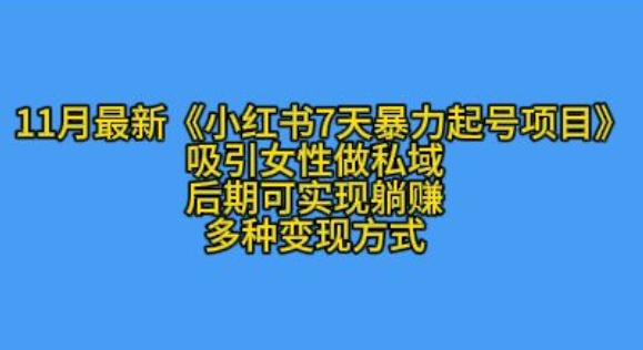 K总部落11月最新小红书7天暴力起号项目，吸引女性做私域【揭秘】-雲鼎文化传媒