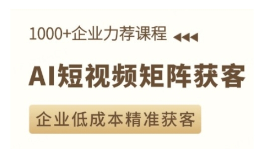 AI短视频矩阵获客实操课，企业低成本精准获客-雲鼎文化传媒
