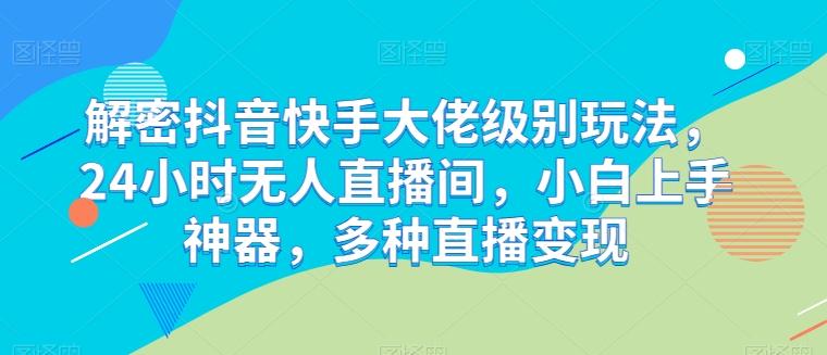 解密抖音快手大佬级别玩法，24小时无人直播间，小白上手神器，多种直播变现【揭秘】-雲鼎文化传媒