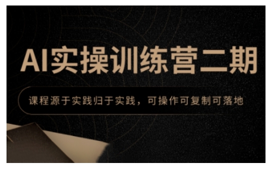 AI实操训练营二期，课程源于实践归于实践，可操作可复制可落地-雲鼎文化传媒