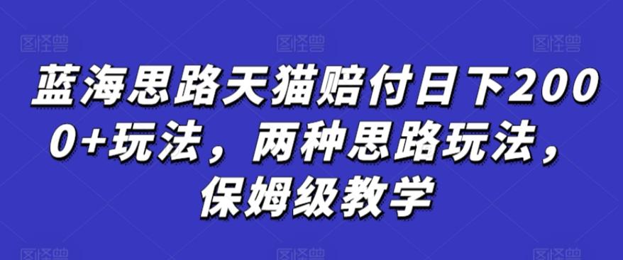 蓝海思路天猫赔付日下2000+玩法，两种思路玩法，保姆级教学【仅揭秘】-雲鼎文化传媒