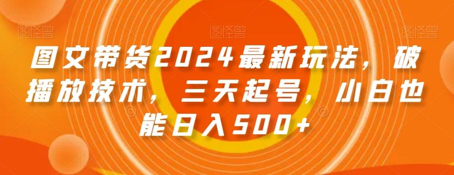 图文带货2024最新玩法，破播放技术，三天起号，小白也能日入500+【揭秘】-雲鼎文化传媒