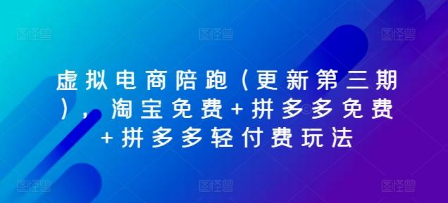 虚拟电商陪跑(更新第三期)，淘宝免费+拼多多免费+拼多多轻付费玩法-雲鼎文化传媒