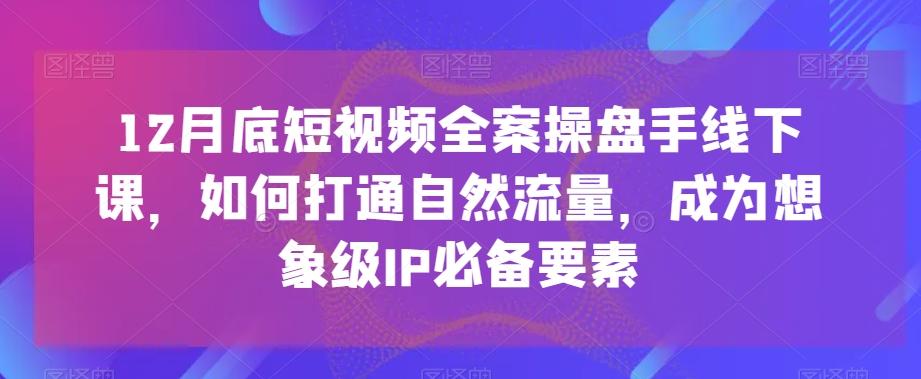 12月底短视频全案操盘手线下课，如何打通自然流量，成为想象级IP必备要素-雲鼎文化传媒