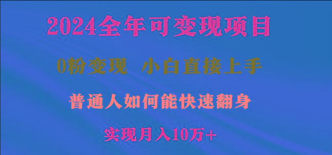 2024全年可变现项目，一天收益至少2000+，小白上手快，普通人就要利用互…-雲鼎文化传媒