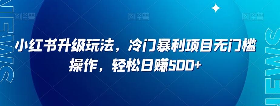 小红书升级玩法，冷门暴利项目无门槛操作，轻松日赚500+【揭秘】-雲鼎文化传媒