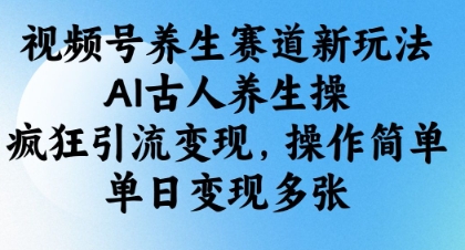 视频号养生赛道新玩法，AI古人养生操，疯狂引流变现，操作简单，单日变现多张-雲鼎文化传媒