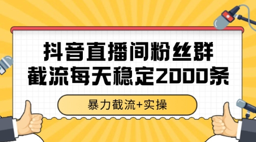 抖音直播间粉丝群暴力截流，一台电脑每天稳定2000条数据【揭秘】-雲鼎文化传媒