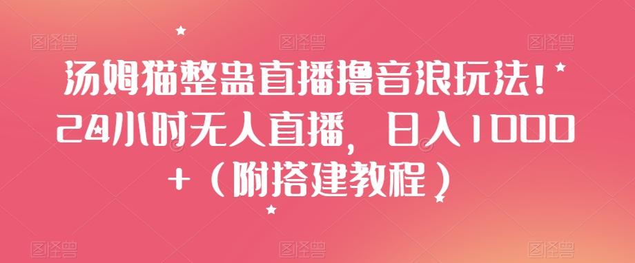 汤姆猫整蛊直播撸音浪玩法！24小时无人直播，日入1000+（附搭建教程）【揭秘】-雲鼎文化传媒