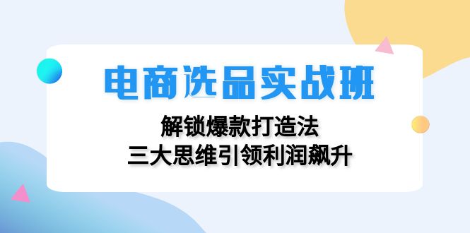 电商选品实战班：解锁爆款打造法，三大思维引领利润飙升-雲鼎文化传媒