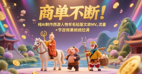 商单不断！纯AI制作西游人物羊毛毡版文旅MV，流量+节目效果统统拉满-雲鼎文化传媒