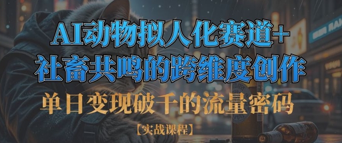 单日变现破千的流量密码，AI动物拟人化赛道+社畜共鸣的跨维度创作-雲鼎文化传媒