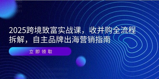 2025跨境致富实战课，收并购全流程拆解，自主品牌出海营销指南-雲鼎文化传媒