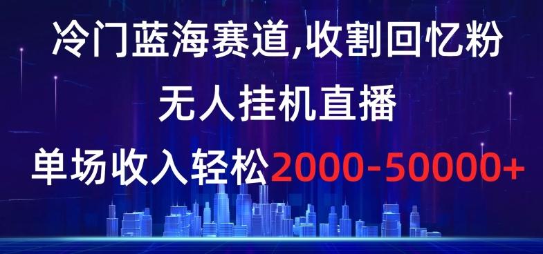 冷门蓝海赛道，收割回忆粉，无人挂机直播，单场收入轻松2000-5w+【揭秘】-雲鼎文化传媒