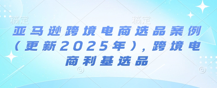 亚马逊跨境电商选品案例(更新2025年4月)，跨境电商利基选品-雲鼎文化传媒
