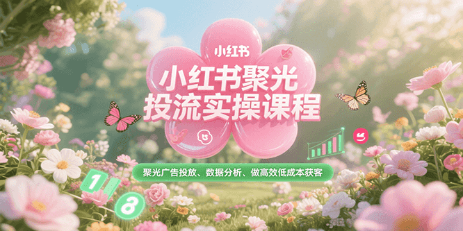 小红书聚光投流实操课程，聚光广告投放、数据分析、做高效低成本获客-雲鼎文化传媒