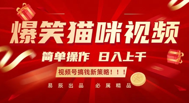 爆笑猫咪视频：简单操作，日入过K，视频号搞钱新策略【揭秘】-雲鼎文化传媒