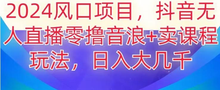 2024风口项目，抖音无人主播撸音浪+卖课程玩法，日入大几千【揭秘】-雲鼎文化传媒