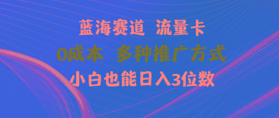 蓝海赛道 流量卡 0成本 小白也能日入三位数-雲鼎文化传媒
