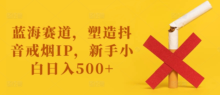 蓝海赛道，塑造抖音戒烟IP，新手小白日入500+【揭秘】-雲鼎文化传媒