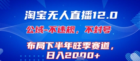 淘宝无人直播12.0，不封号，不违规，布局下半年旺季赛道，日入1k+(独家技术)【揭秘】-雲鼎文化传媒