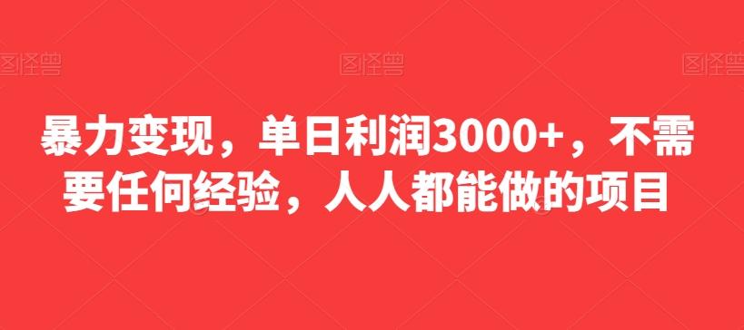 暴力变现，单日利润3000+，不需要任何经验，人人都能做的项目-雲鼎文化传媒