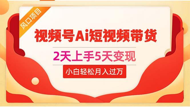 2天上手5天变现视频号Ai短视频带货0粉丝0基础小白轻松月入过万-雲鼎文化传媒