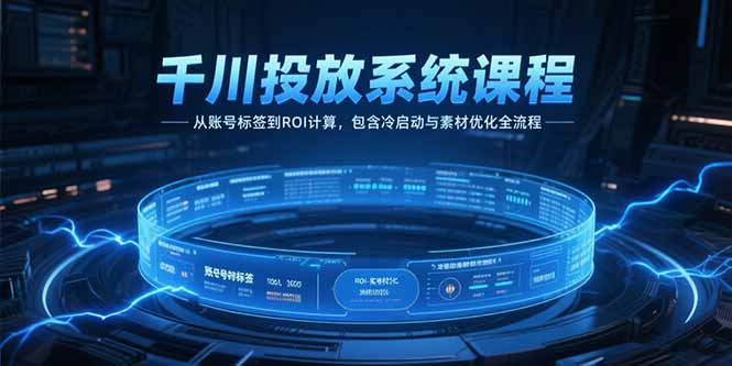 千川投放系统课程，从账号标签到ROI计算，包含冷启动与素材优化全流程-雲鼎文化传媒
