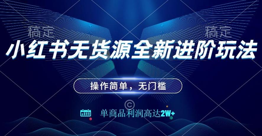 小红书无货源全新进阶玩法，操作简单，单商品利润高达2W+-雲鼎文化传媒
