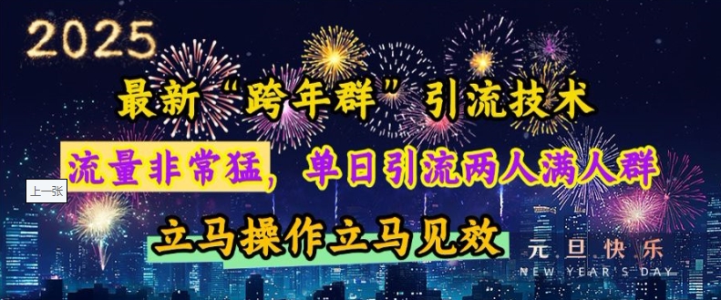 最新“跨年群”引流，流量非常猛，单日引流两人满人群，立马操作立马见效【揭秘】-雲鼎文化传媒