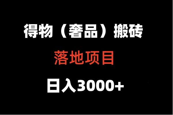 得物搬砖(高奢)落地项目 日入5000+-雲鼎文化传媒