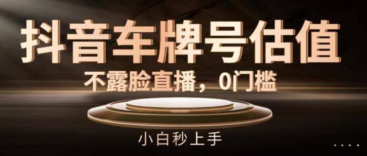 抖音车牌号估值，不露脸直播，0门槛，小白秒上手【揭秘】-雲鼎文化传媒