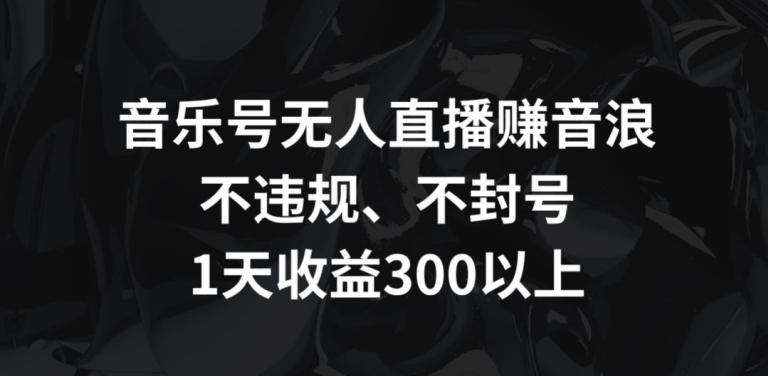 音乐号无人直播赚音浪，不违规、不封号，1天收益300+【揭秘】-雲鼎文化传媒