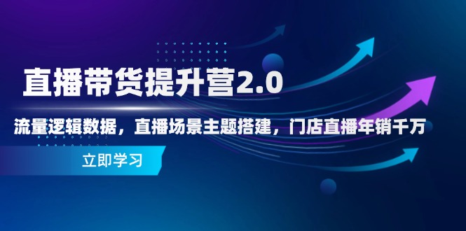 直播带货提升营2.0：流量逻辑数据，直播场景主题搭建，门店直播年销千万-雲鼎文化传媒