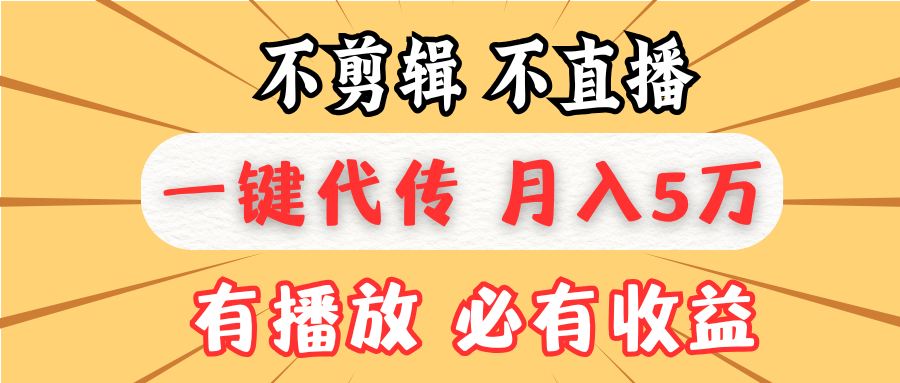 不剪辑不直播，一键代发，月入5万懒人必备，我出视频你来发-雲鼎文化传媒