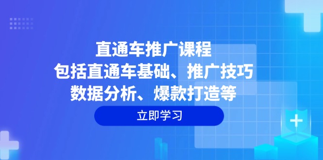 直通车推广课程：包括直通车基础、推广技巧、数据分析、爆款打造等-雲鼎文化传媒