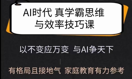 Ai时代真学霸思维与学习方法课，有格局且接地气，家庭教育有力参考-雲鼎文化传媒