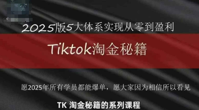TikTok跨境2025淘金秘籍，​2025TikTok从0到盈利变现-雲鼎文化传媒