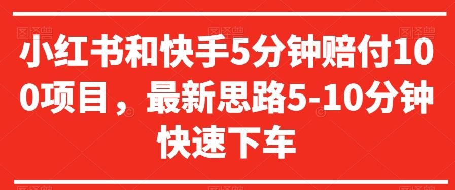 小红书和快手5分钟赔付100项目，最新思路5-10分钟快速下车【仅揭秘】-雲鼎文化传媒