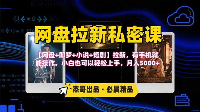 网盘拉新躺赚玩法，【网盘+即梦+小说+短剧】拉新，有手机就能操作…-雲鼎文化传媒