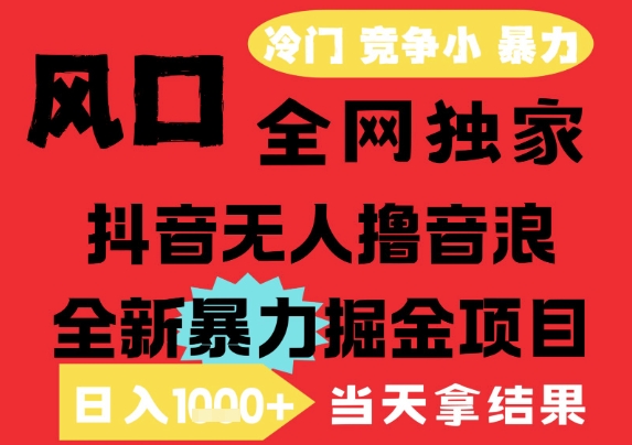 25年6月高爆抖音无人直播最新撸音浪掘金项目，解放双手小白可做，无脑日入1k+，门槛低【揭秘】-雲鼎文化传媒