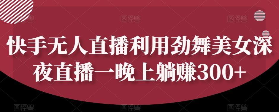 快手无人直播利用劲舞美女深夜直播一晚上躺赚300+-雲鼎文化传媒