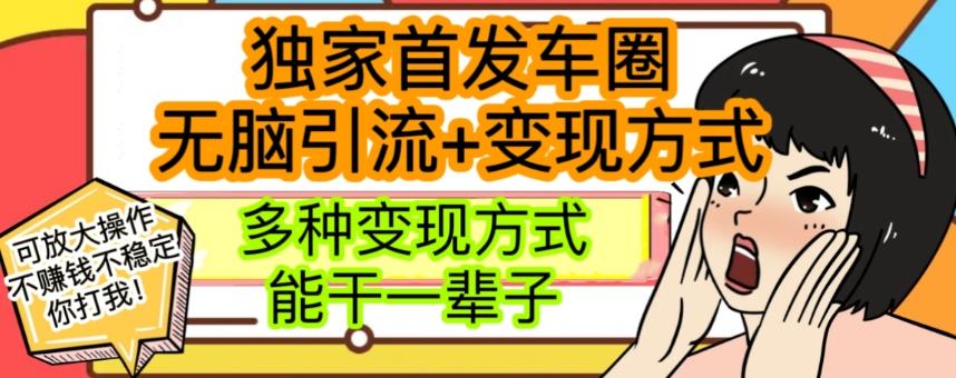 最新独家日入过千车圈暴力引流变现详解【揭秘】-雲鼎文化传媒