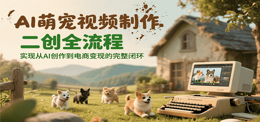 AI萌宠视频制作二创全流程，实现从AI创作到电商变现的完整闭环-雲鼎文化传媒