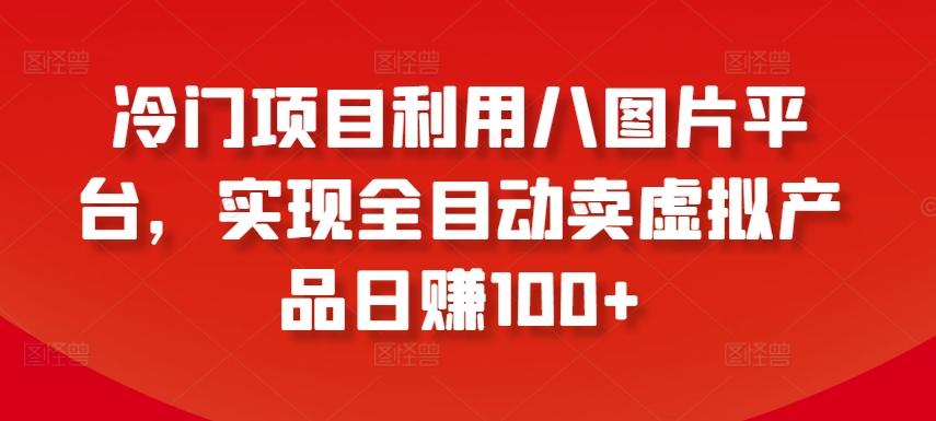冷门项目利用八图片平台，实现全目动卖虚拟产品日赚100+【揭秘】-雲鼎文化传媒