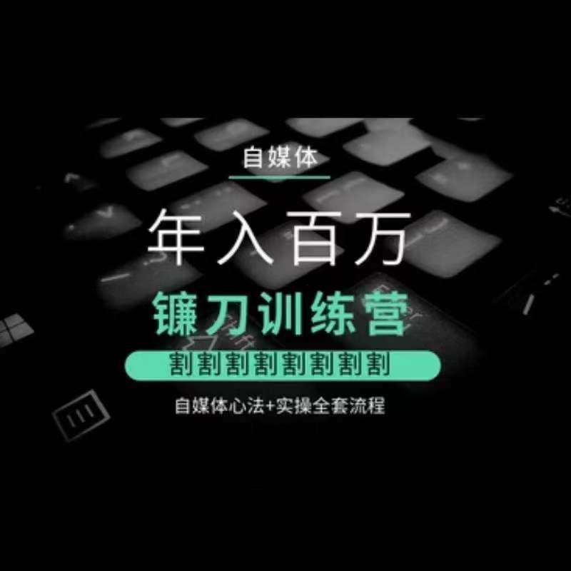 自媒体年入百万镰刀训练营，割割割割割割割割，自媒体心法+实操全套流程-雲鼎文化传媒
