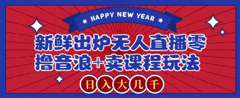 2024最新无人直播零撸音浪+卖课程玩法，日入大几千不是梦【揭秘】-雲鼎文化传媒